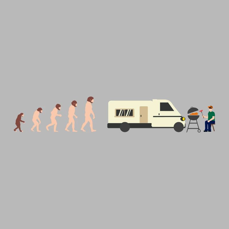 Evolution Camper Sommer Lustige Geschenkidee