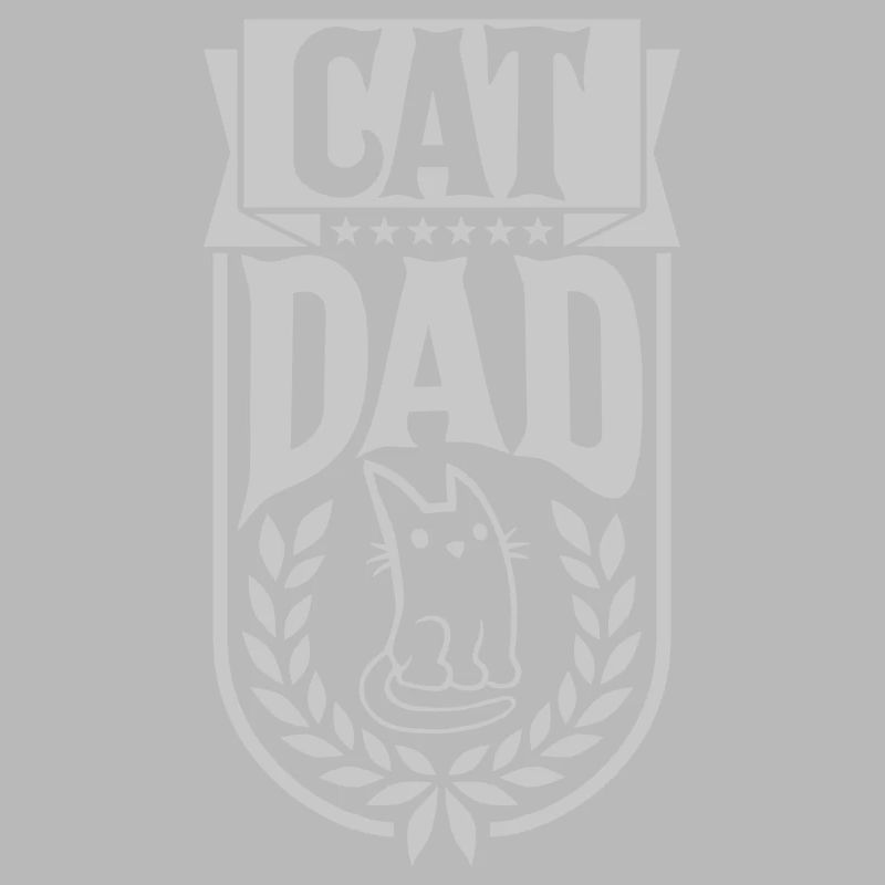 Cat Dad Laurel Wreath Design