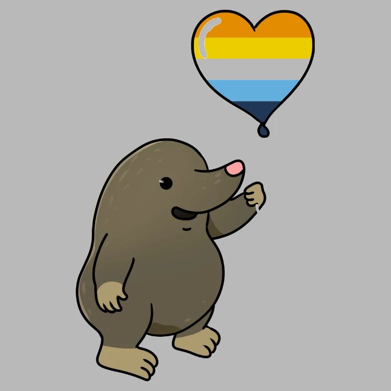 Maulwurf Herzballon Aroace Pride
