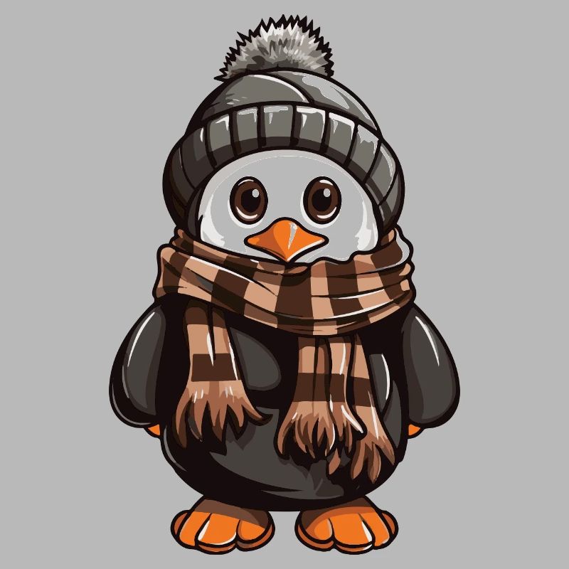 Pinguin Niedlich Winter Comic