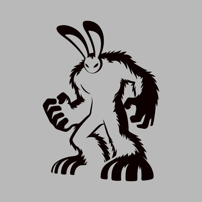 Conception de silhouette de lapin musclé