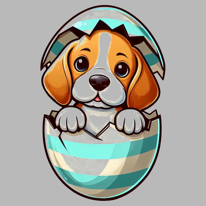 Conception colorée d’oeuf de Pâques de chien Beagle