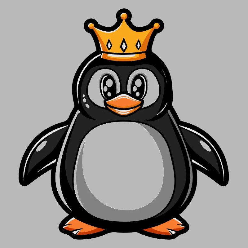 Pinguin Comic Krone