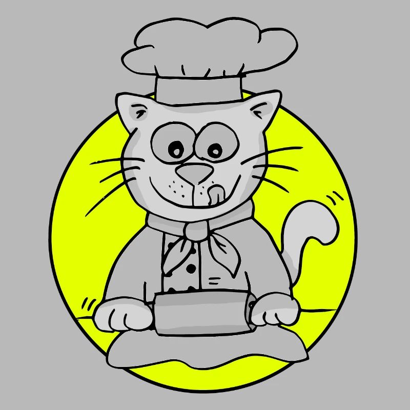 Retro Baker Cat - Profession Baker