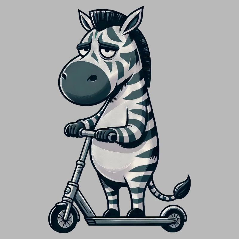 Mürrisches Zebra Roller Comic Rollerspaß