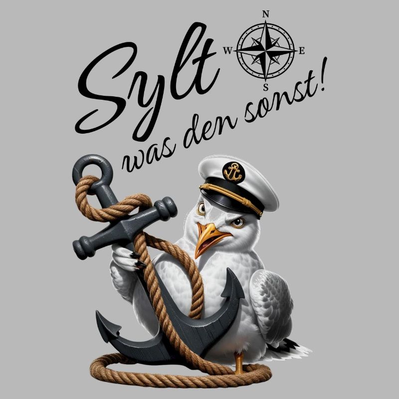 Sylt was den sonst! lustige Möwe mit Anker