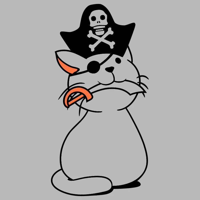 Mignon Pirate Cat Buccaneer Oeil Patch Chapeau Sabre