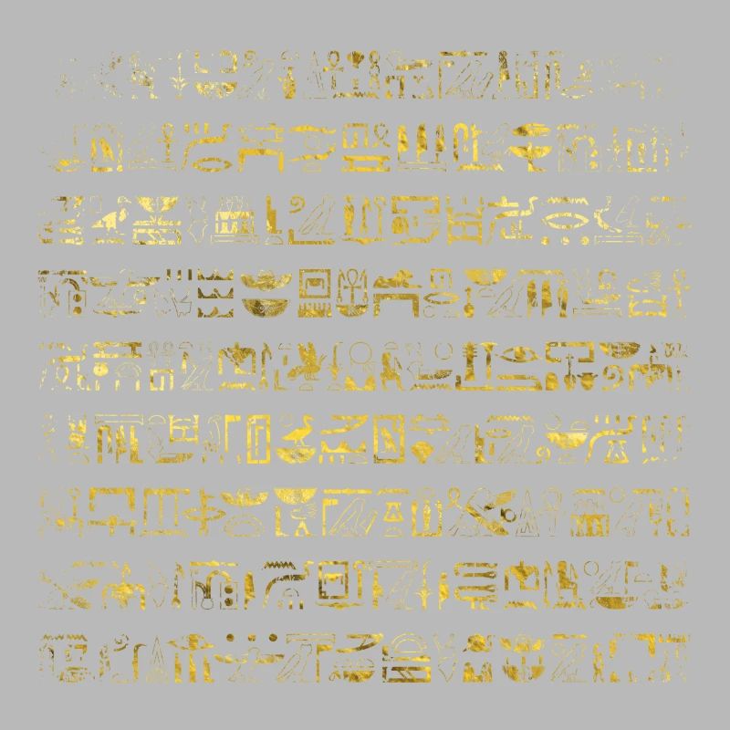 Golden Egyptian hieroglyphs pattern