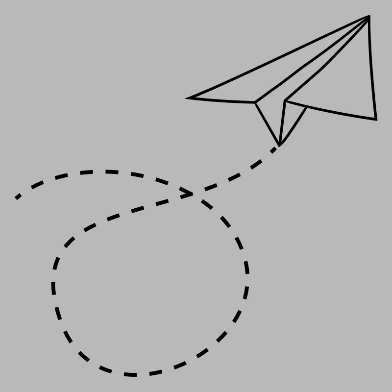 dashed line paper airplane folded toy airplane fly