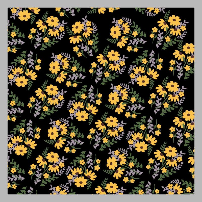 Face mask with sunflower black pattern