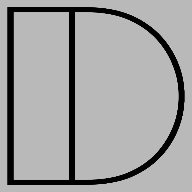 Buchstabe "D" Modern Schwarz