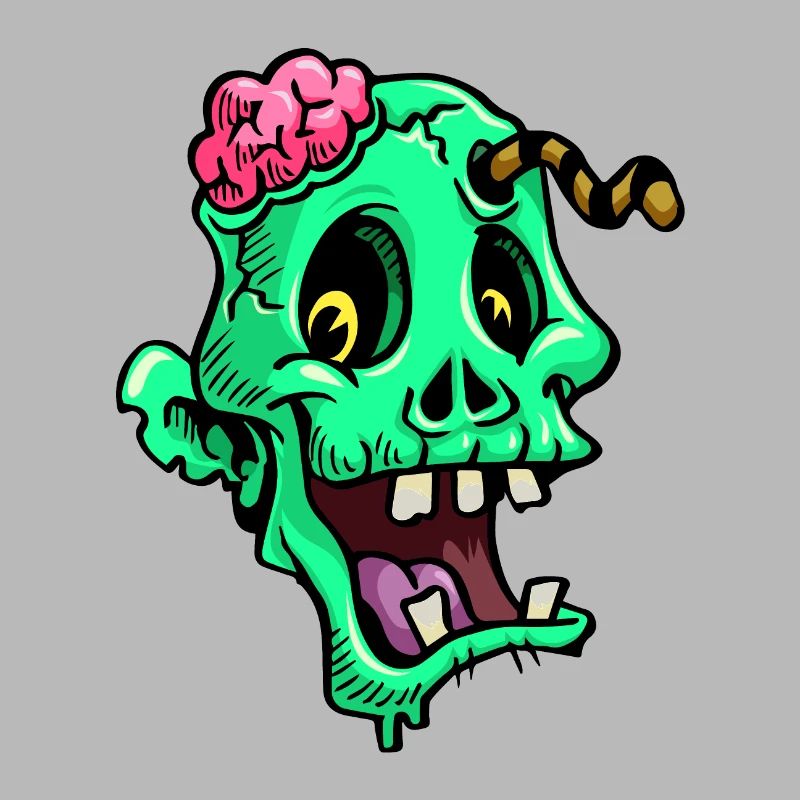 KOPF EINES LUSTIGEN ZOMBIES