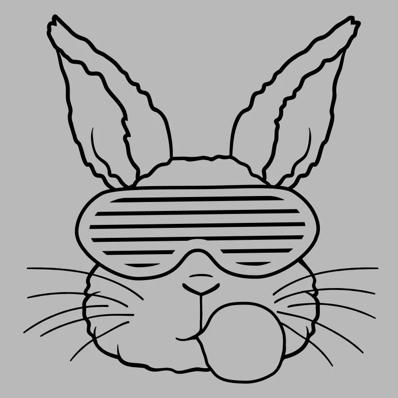 Rabbit chewing gum bubble cool