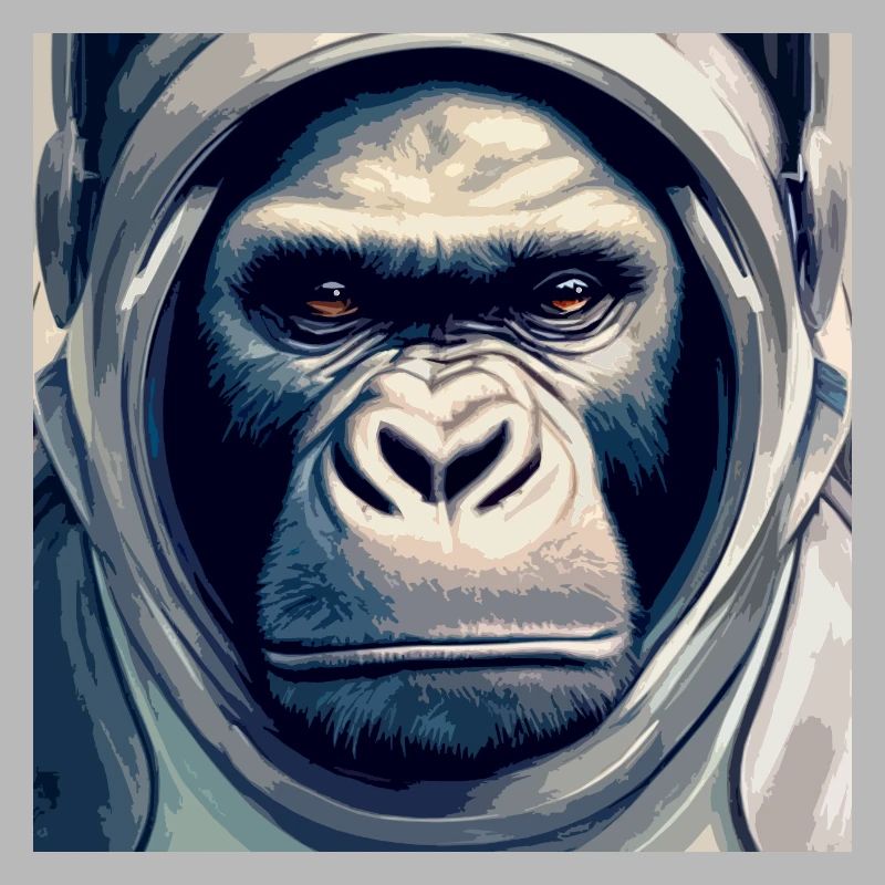 Singe astronaute, avec combinaison spatiale