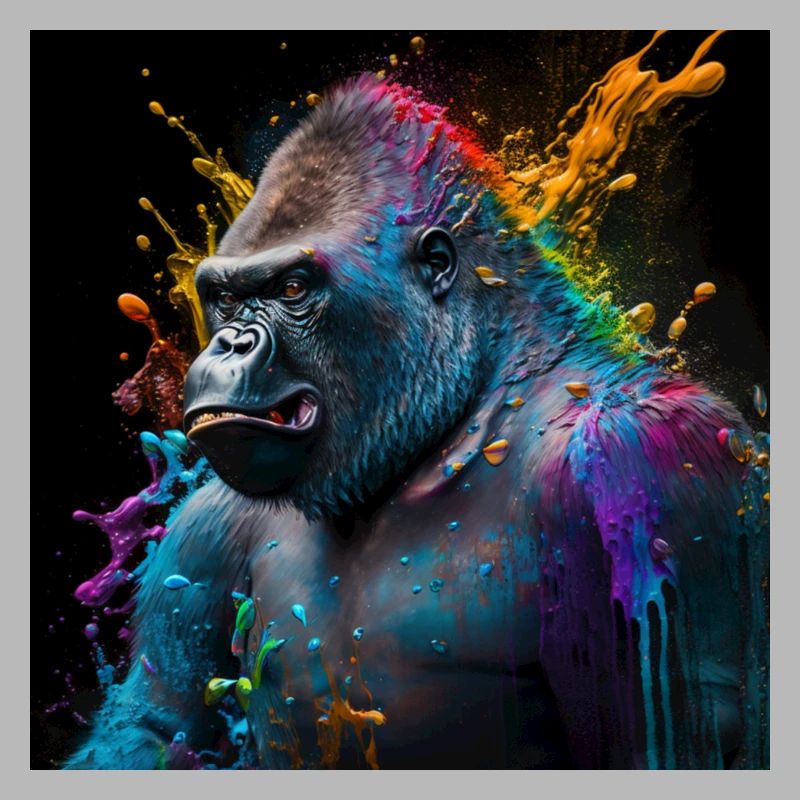 Farbiger Gorilla, einzigartiges Design