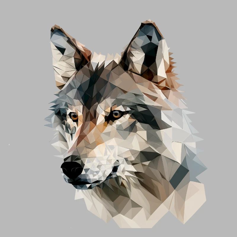 Ausdrucksstarker Polygon-Wolf – Wildtier
