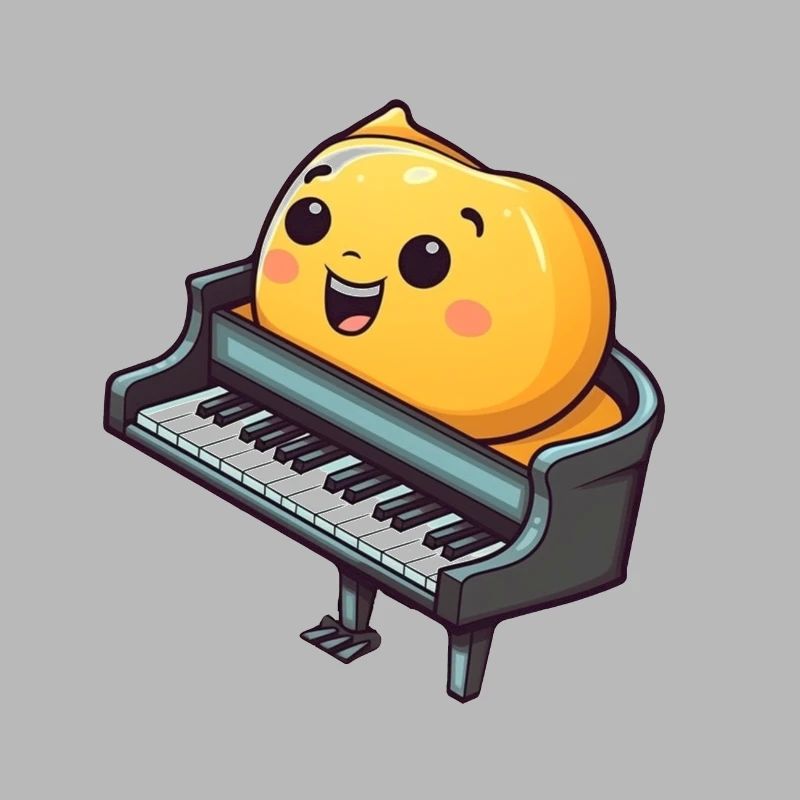 Piano in comic style