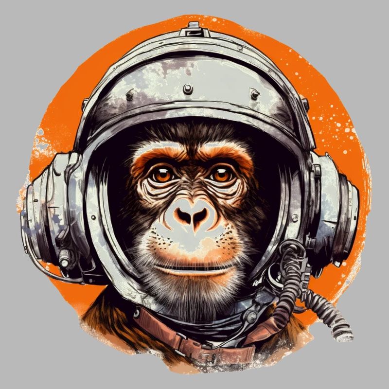 Space Monkey Retro Dessin
