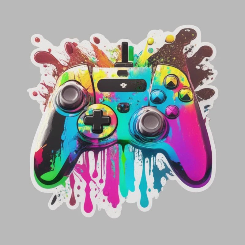 Gaming Controller Rainbow Splash