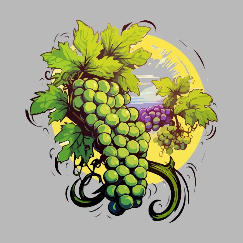 Grappes de raisin et payage
