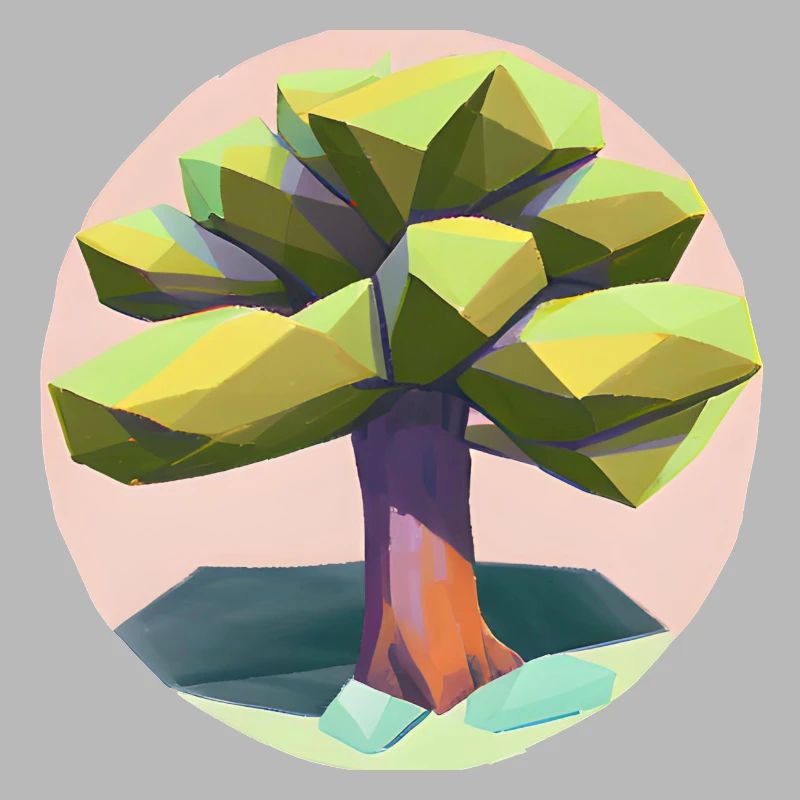Low Poly - "Singular Low-Poly Tree Beauty"