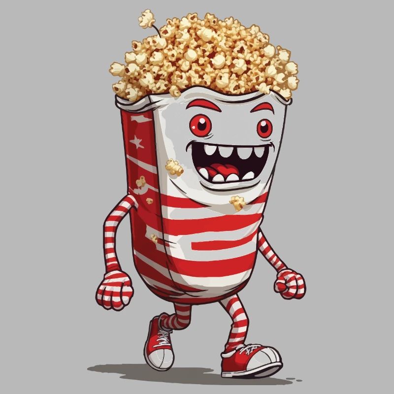 Conception drôle de monstre de pop-corn d’Halloween