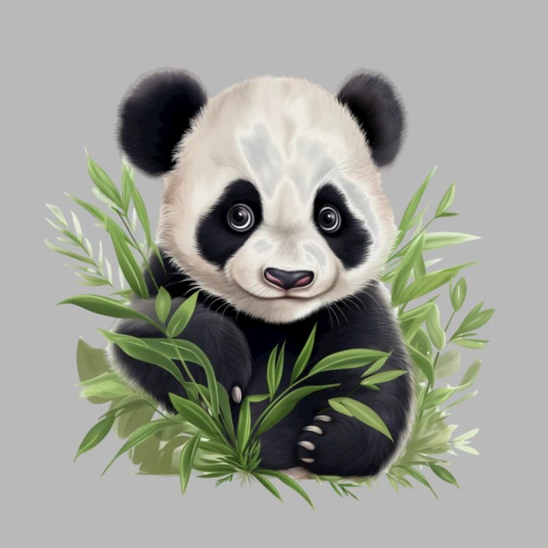 Panda mignon jetant un coup d’œil hors d’un buisson