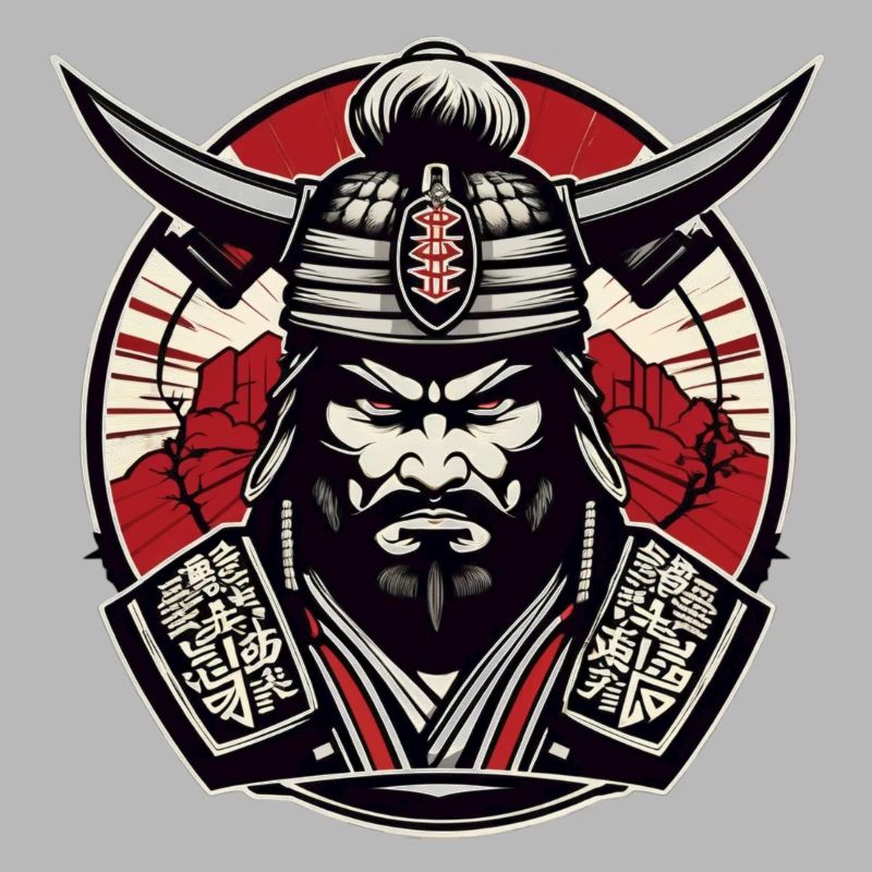 Logo de gymnase de samouraï, motif de samouraï, conception de samouraï