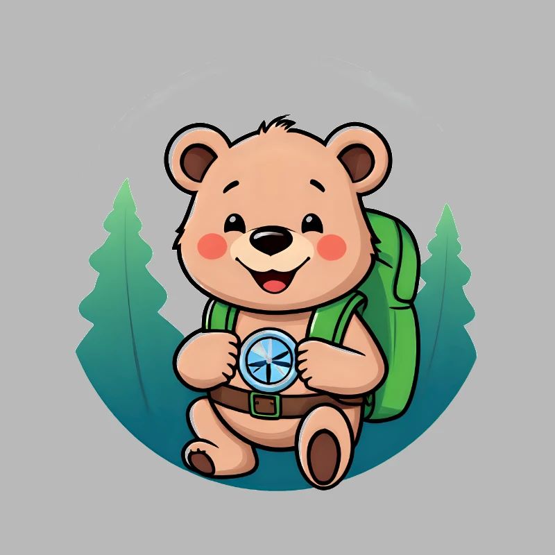 Cozy Bear Exploring Forest Path