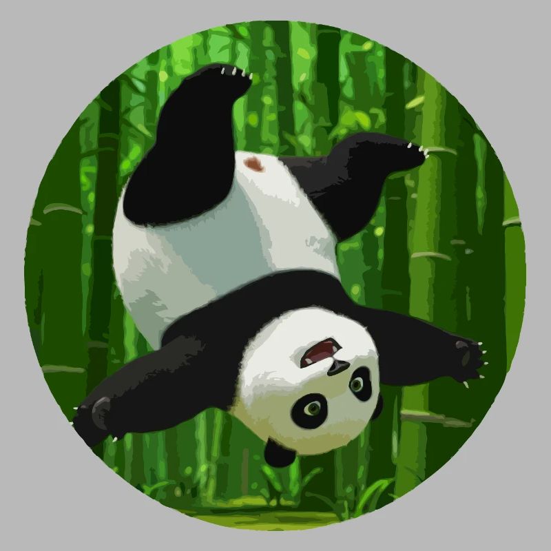 Panda making a somersault
