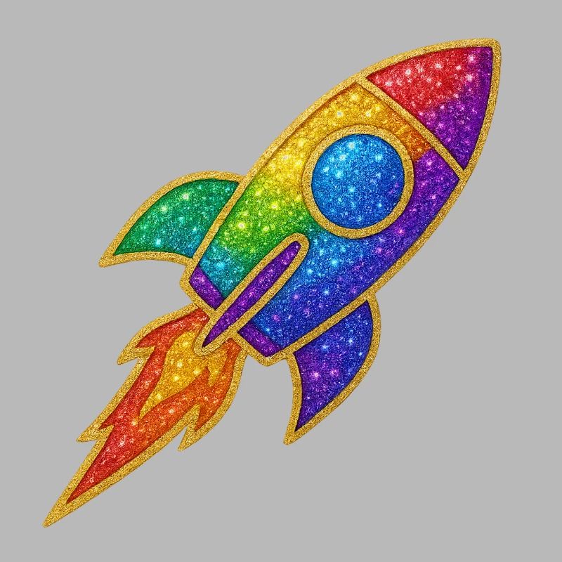 GlitzerRakete Regenbogen Durchstarter Glitzer Gold