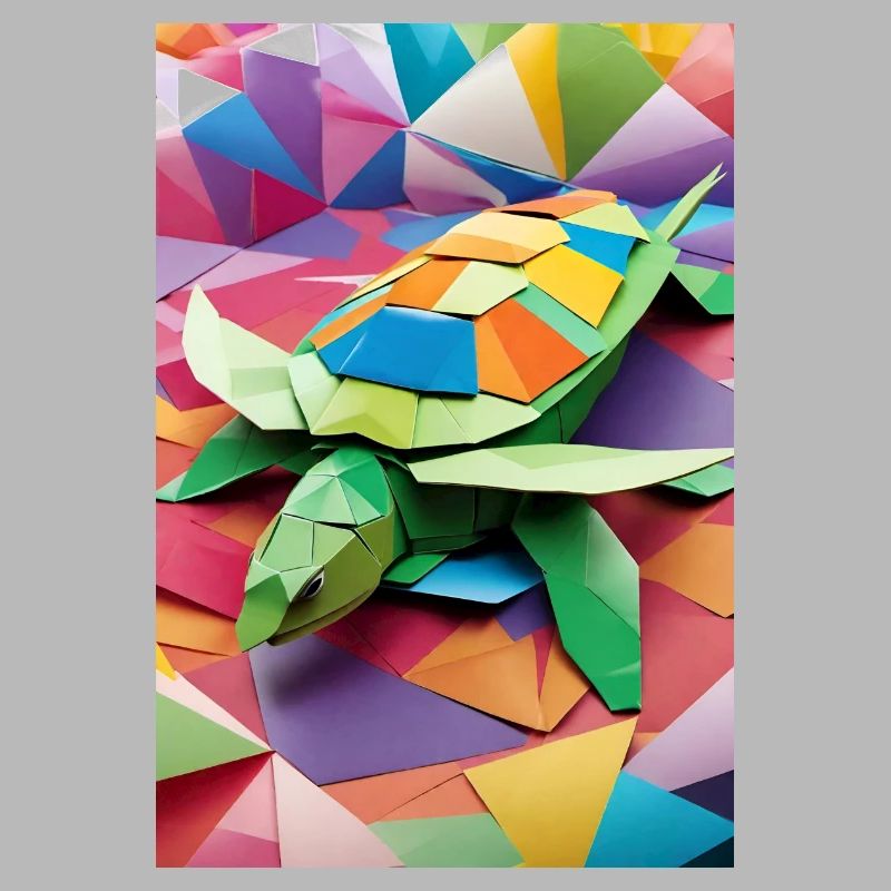 Rainbow Shell - Origami Turtle