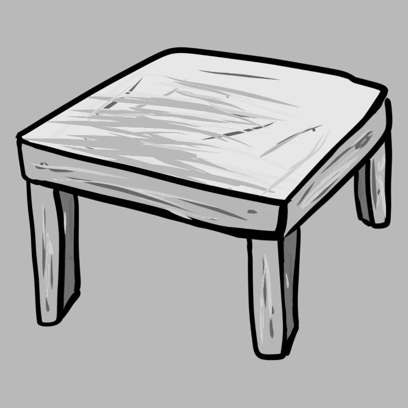 Icône de dessin animé de table de table en bois