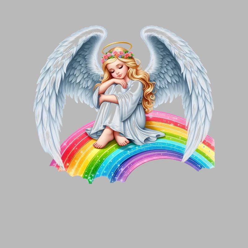 Engel auf Regenbogen