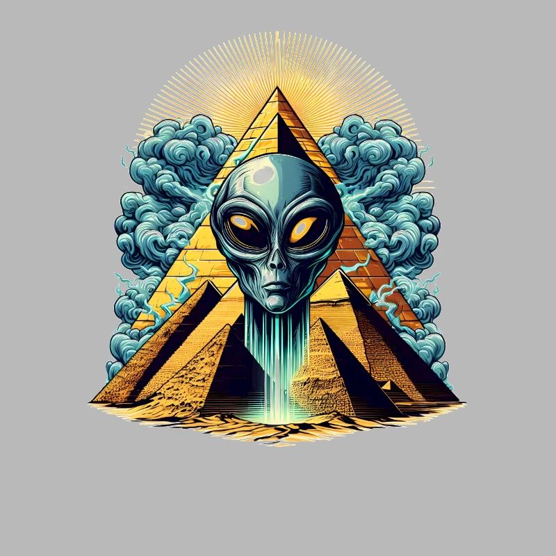 Tête extraterrestre dans la pyramide