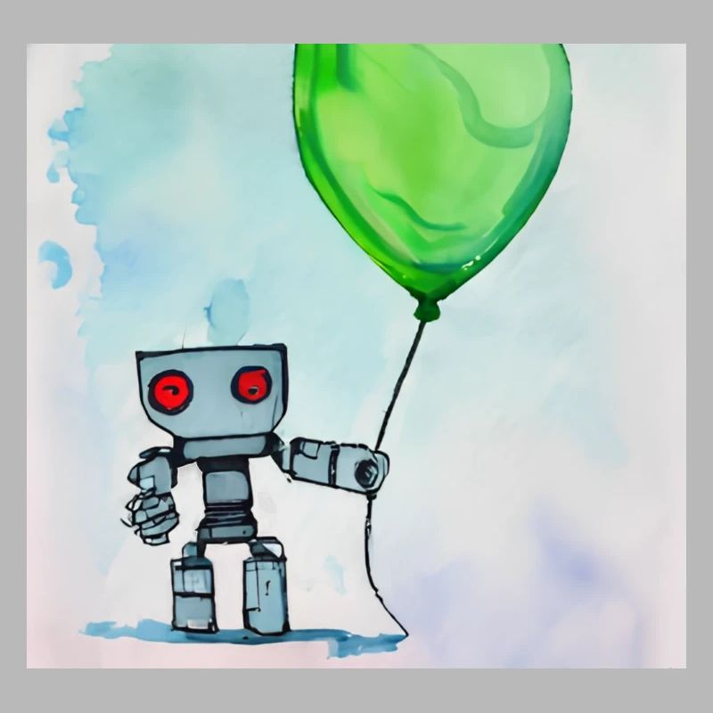 Roboter mit Ballon