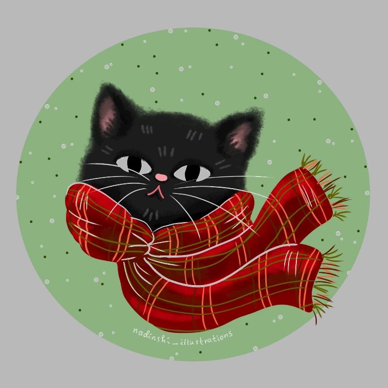 Chat avec écharpe