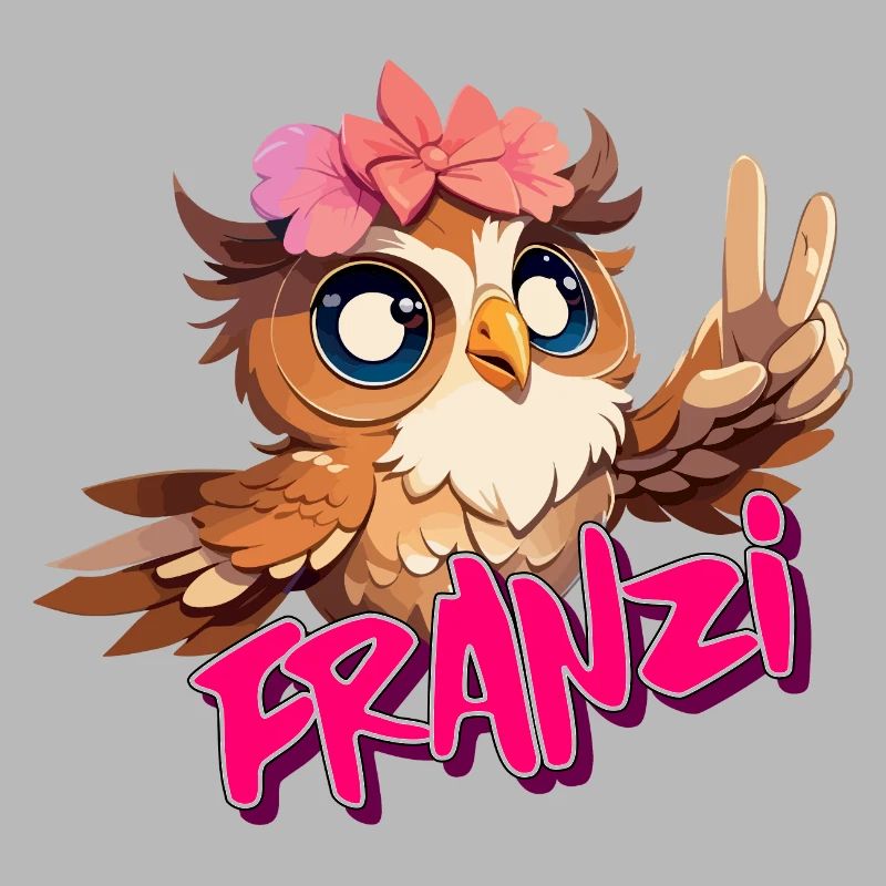 FRANZI - Schöner Mädchen Name mit süßer EULE