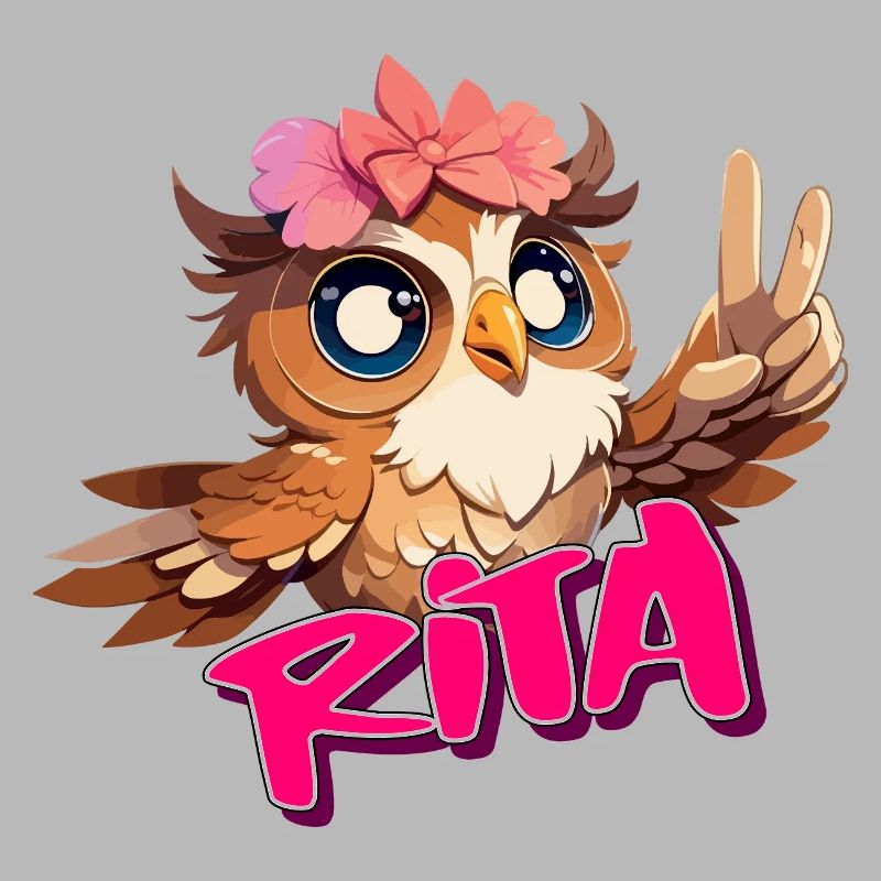 RITA - Schöner Mädchen Name mit süßer EULE