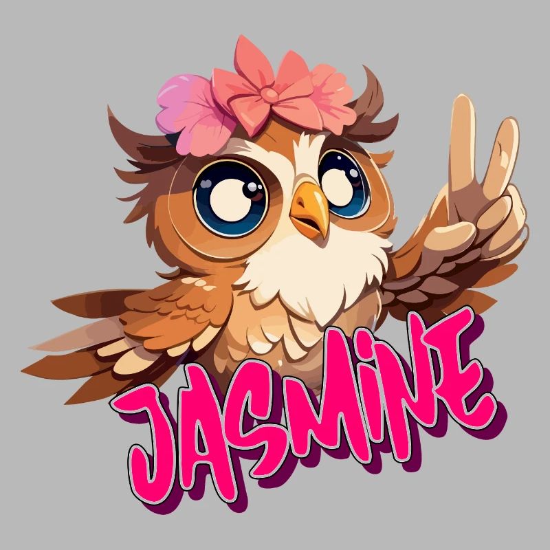 JASMINE - Schöner Mädchen Name mit süßer EULE