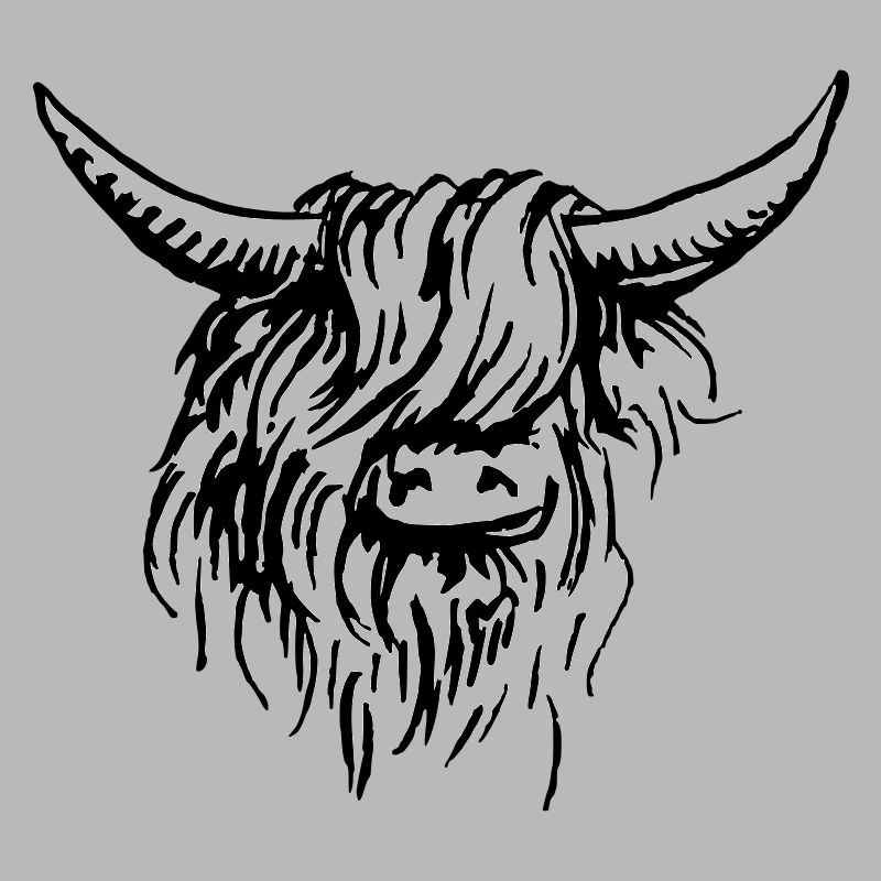 Highlander écossais 03 noir et blanc