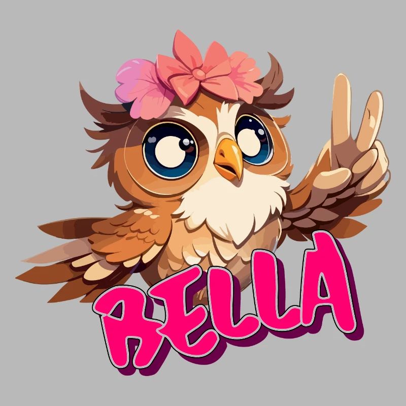 BELLA - Schöner Mädchen Name mit süßer EULE