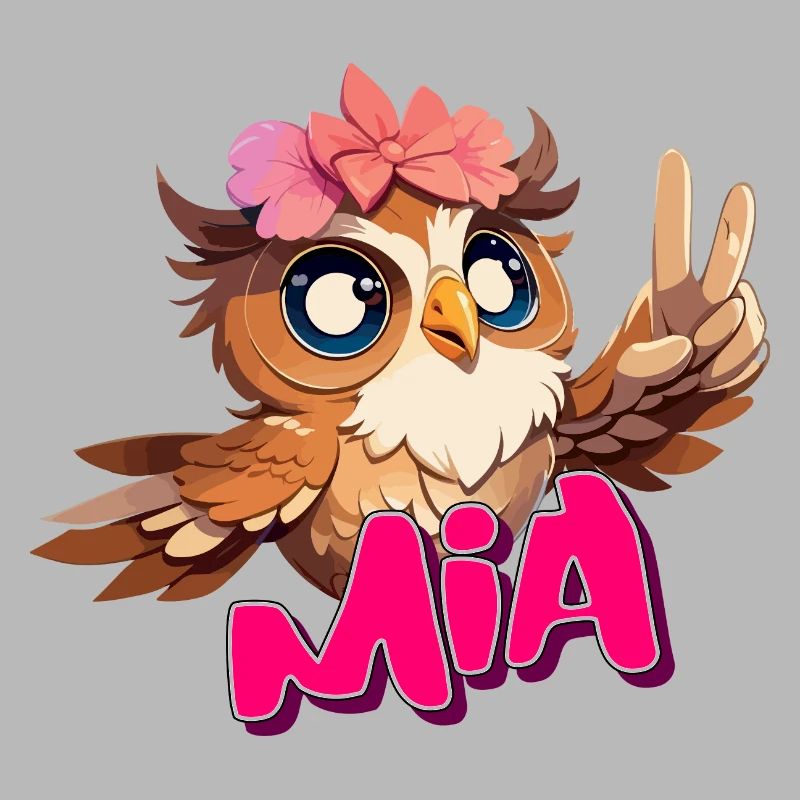 MIA - Schöner Mädchen Name mit süßer EULE