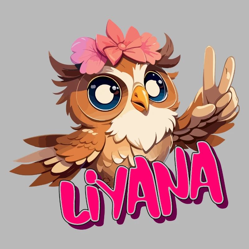 LIYANA - Schöner Mädchen Name mit süßer EULE