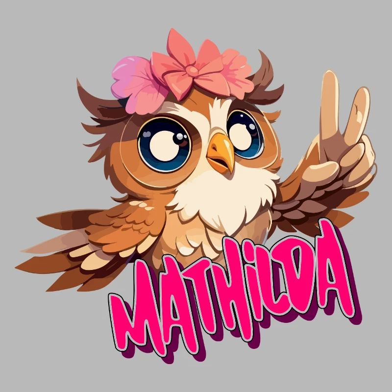 MATHILDA - Schöner Mädchen Name mit süßer EULE