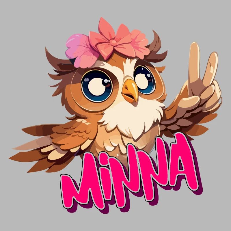 MINNA - Schöner Mädchen Name mit süßer EULE