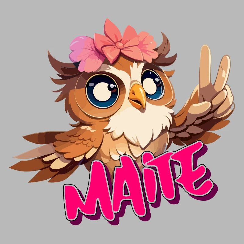 MAITE - Schöner Mädchen Name mit süßer EULE