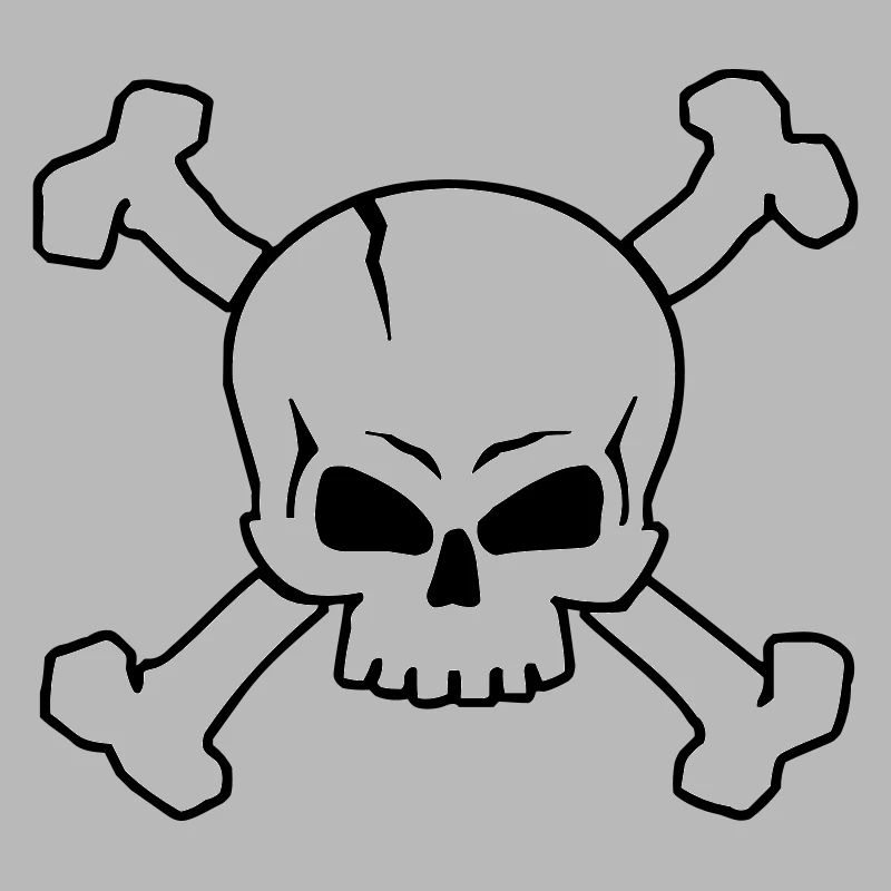 CROSSED SKULL - 2C (W)