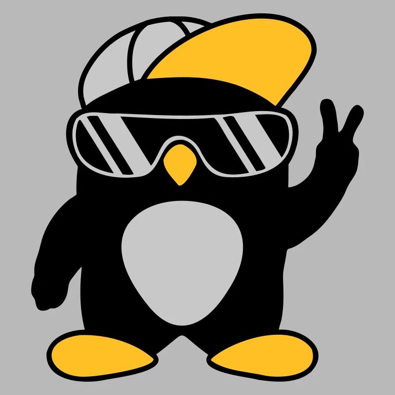 Cooler Pinguin Peace Handzeichen