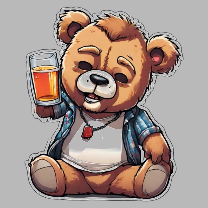 Feiernder Teddy mit Bier